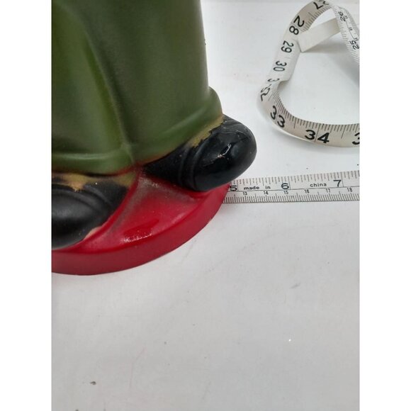 Rare Vintage Smiling Laurel Tall Coin Bank Figurine With Hat & Suitcase 14" Tall - Picture 6 of 6